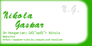 nikola gaspar business card